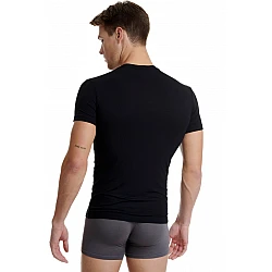 Ανδρική Φανέλα Μπλούζα T-SHIRT BAMBOO Κοντό Μανίκι Λαιμόκοψη V Walk W1991-02 Μαύρο