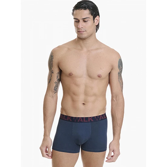 Ανδρικό βαμβακερό εσώρουχο Boxer 2Pack εξωτερικό λάστιχο Walk W1755-1-0327 ΜΠΛΕ-ΓΚΡΕΝΑ