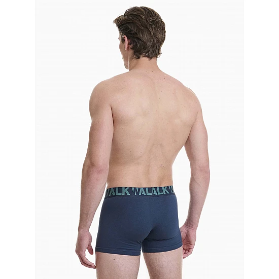 Ανδρικό βαμβακερό εσώρουχο Boxer 2Pack εξωτερικό λάστιχο Walk W1755-1-0374 ΜΠΛΕ ΣΜΑΡΑΓΔΙ
