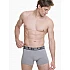 Ανδρικό βαμβακερό εσώρουχο Boxer 2Pack εξωτερικό λάστιχο Walk W1755-1-0812 ΑΝΘΡΑΚΙ-ΓΚΡΙ