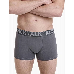 Ανδρικό βαμβακερό εσώρουχο Boxer 2Pack εξωτερικό λάστιχο Walk W1755-1-0812 ΑΝΘΡΑΚΙ-ΓΚΡΙ