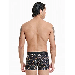 Ανδρικό βαμβακερό εσώρουχο με σχέδιο Boxer Walk W1754-10 ΜΑΥΡΟ