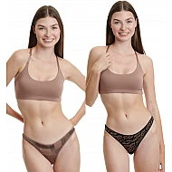 Γυναικείο εσώρουχο 2Pack Bamboo THONG WALK W2013-55 ΚΑΦΕ