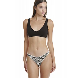 Γυναικείο Εσώρουχο 2Pack Bamboo THONG WALK W2013-61 ΜΑΥΡΟ ΕΜΠΡΙΜΕ