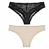 Γυναικείο εσώρουχο brazilian Dorina Bella 01666Χ-Υ29 2 PACK Μπεζ-Μαύρο 
