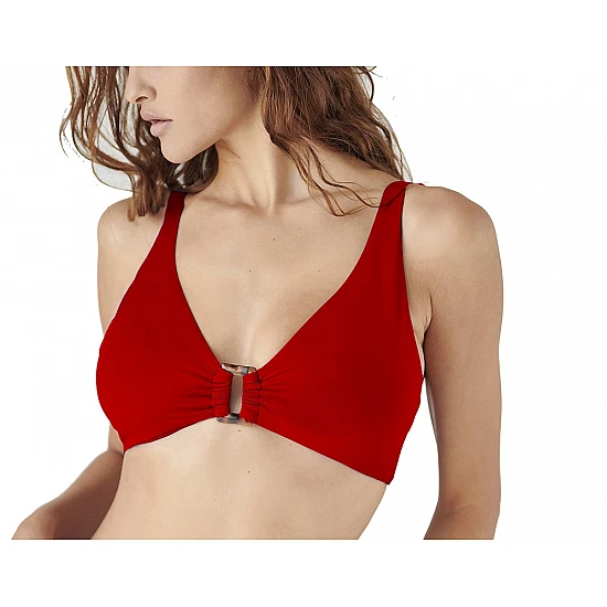Γυναικείο μαγιό τρίγωνο Μεγάλο Στήθος Bikini Top Blu4u 26366092D-07 Κόκκινο D Cup