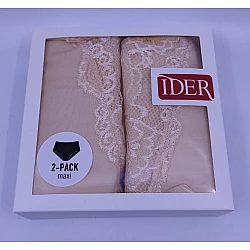 Γυναικείο Σλιπ MAXI με Δαντέλα 2Pack IDER 3070 Μπεζ