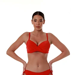 Γυναικείο Μαγιό Bikini Top Bluepoint 26066098D-07 D Cup Κόκκινο