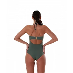 Γυναικείο ολόσωμο strapless μαγιό Bluepoint 24058097D-15 D Cup ΧΑΚΙ