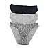 Γυναικείο Σλιπ bikini 3Pack IDER 3061-3P2201 ΓΚΡΙ-ΜΑΥΡΟ