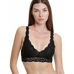 Σουτιέν Bralette Δαντέλα φαρδύ Κούμπωμα Αποσπώμενη Ενίσχυση Χωρίς Μπανέλα Walk W2240-2 ΜΑΥΡΟ  