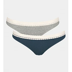 Γυναικείο Eσώρουχο 2PACK Βαμβακερό ριπ Sloggi GO Brazil C2P 10213087-M007 ΜΠΛΕ ΓΚΡΙ