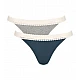 Γυναικείο Eσώρουχο 2PACK Βαμβακερό ριπ Sloggi GO RIBBED TANGA 10213088-M007 ΜΠΛΕ ΓΚΡΙ