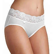 Γυναικεία slip Βαμβάκι Micro Cotton Microfibre Δαντέλα Sloggi Romance Midi 10031896-0003 ΛΕΥΚΟ