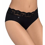 Γυναικεία slip Βαμβάκι Micro Cotton Microfibre Δαντέλα Sloggi Romance Midi 10031896-0004 ΜΑΥΡΟ