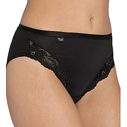 Γυναικεία slip Βαμβάκι Micro Cotton Microfibre Δαντέλα Sloggi Romance Tai 10031895-0004 ΜΑΥΡΟ