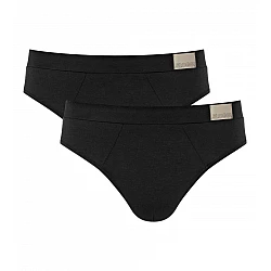 Ανδρικό εσώρουχο slip BRIEF Βαμβακερό 2 PACK Εσωτερικό Λάστιχο SLOGGI GO NATURAL 10214623-0004-04 ΜΑΥΡΟ