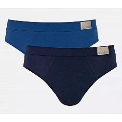 Ανδρικό εσώρουχο slip Βαμβακερό 2 PACK Εσωτερικό Λάστιχο SLOGGI GO NATURAL 10214623-M008 ΜΠΛΕ-ΜΠΛΕ