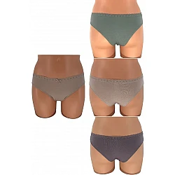 Γυναικείο Σλιπ Brazilian Viscose 3Pack IDER 3081-1-3P ΓΡΑΦΙΤΗΣ-ΜΠΕΖ-ΜΕΝΤΑ