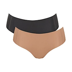 Γυναικείο εσώρουχο Slip laser cut Sloggi Zero Microfibre Hipster 10214689-M004 2PACK ΜΑΥΡΟ-ΜΠΕΖ