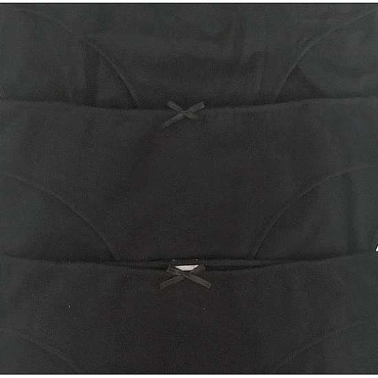 Γυναικείο Σλιπ Βαμβακερό bikini Tai 3/4 Δεν Διαγράφει 3Pack IDER 3083-3P ΜΑΥΡΟ