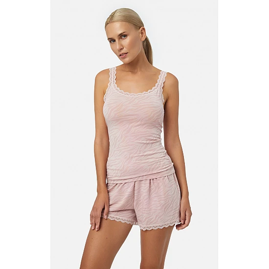 Γυναικείο Αμάνικο Φανελάκι Top Δαντέλα Fimelle Elegance TENCEL Modal Minerva 90-81841-220 PINK ZEBRA