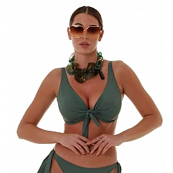 Γυναικείο Μαγιό Bikini Top με Μπανέλα SOLIDS Bluepoint 24066100D-15 D Cup ΧΑΚΙ