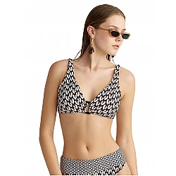 Γυναικείο Μαγιό Τρίγωνο Σταθερό Ενίσχυση bikini top SHELLS BLU4U 24366055D-02 D Cup ΜΑΥΡΟ