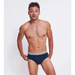 Ανδρικό Εσώρουχο slip Βαμβακερό 2 PACK Εξωτερικό Λάστιχο SLOGGI MEN GO ABC 2.0 H BRIEF 2P 10217761-00RA ΜΠΛΕ