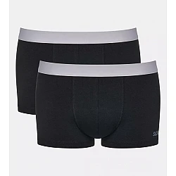 Ανδρικό Εσώρουχο Boxer Μποξεράκι Βαμβακερό 2 PACK Εξωτερικό Λάστιχο SLOGGI MEN GO ABC 2.0 H HIPSTER 2P 10217770-0004 ΜΑΥΡΟ