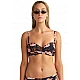 Γυναικείο Μαγιό Bikini Top Strapless Ντραπέ Μπανέλα PINK BLOOMS BLU4U 24366207D-02 D Cup ΜΑΥΡΟ-ΡΟΖ