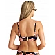 Γυναικείο Μαγιό Bikini Top Strapless Ντραπέ Μπανέλα PINK BLOOMS BLU4U 24366207D-02 D Cup ΜΑΥΡΟ-ΡΟΖ