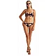 Γυναικείο Μαγιό Bikini Top Strapless Ντραπέ Μπανέλα PINK BLOOMS BLU4U 24366207D-02 D Cup ΜΑΥΡΟ-ΡΟΖ