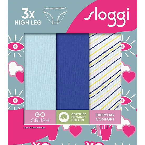 Γυναικείo εσώρουχo 3PACK TAI Sloggi GO Crush H High leg C3P 10219672-M007 ΣΙΕΛ-ΜΠΛΕ-ΕΜΠΡΙΜΕ