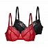Σουτιέν Χωρίς Ενίσχυση Μπανέλα 2 PACK MACIE CUP D Dorina FXWB0061LA159-2X0399 Κόκκινο-Μαύρο