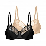 Σουτιέν Χωρίς Ενίσχυση Μπανέλα 2 PACK ALMA CUP D Dorina FXWB0001LA141-2X0249 ΜΑΥΡΟ-ΜΠΕΖ
