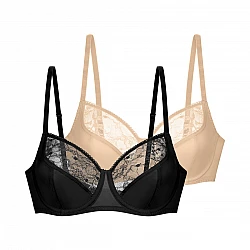 Σουτιέν Χωρίς Ενίσχυση Μπανέλα 2 PACK ALMA CUP D Dorina FXWB0001LA141-2X0249 ΜΑΥΡΟ-ΜΠΕΖ