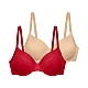 Σουτιέν Ενίσχυση Μπανέλα 2 PACK FLORIE-2PP LIGHT PADDED DEMI 3/4 CUP D Dorina FXTT0041LA088-2X0404 ΚΟΚΚΙΝΟ-ΜΠΕΖ