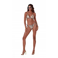 Γυναικείο Μαγιό Παγιέτες Τριγωνάκι Bikini top push up Bluepoint 25066012-18 B Cup ΚΑΦΕ