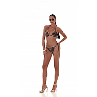 Γυναικείο Μαγιό Τρίγωνο Bikini Top Animal print CAT POWER BLUEPOINT 25066021-18 ΚΑΦΕ