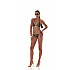 Γυναικείο Μαγιό Τρίγωνο Bikini Top Animal print CAT POWER BLUEPOINT 25066021-18 ΚΑΦΕ