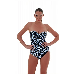 Γυναικείο Ολόσωμο Μαγιό strapless Μπανέλα SAFARI CHIC Bluepoint 25058043D-25 D Cup ΣΙΕΛ