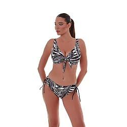 Γυναικείο Μαγιό ψηλόμεσο bikini bottom με Σούρα BLACK & WHITE Bluepoint 25065067-02 ΜΑΥΡΟ