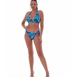 Γυναικείο Μαγιό Τρίγωνο Σταθερό Ενίσχυση bikini top BLUE LAGOON HALTER BLUEPOINT 25066069D-14 D Cup ΜΠΛΕ ΡΟΥΑ