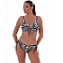 Γυναικείο Μαγιό Bikini Top με Μπανέλα Τύπωμα Bluepoint 25066068E-02 Cup E ΑΣΠΡΟ ΜΑΥΡΟ