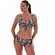 Γυναικείο Μαγιό Bikini Top με Μπανέλα Τύπωμα Bluepoint 25066068E-02 Cup E ΑΣΠΡΟ ΜΑΥΡΟ