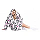 Γυναικεία Ρόμπα Χειμερινή με Κουκούλα Fleece ONE SIZE Panda XL Noxxiez CH354 ΛΕΥΚΟ ΜΑΥΡΟ