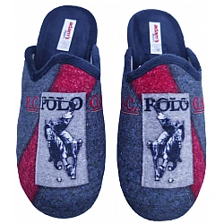 Ανδρική Χειμερινή παντόφλα Print POLO ADAM'S 1-701-21504-15 Μπλε