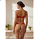 G string Ύφασμα Γυαλιστερό & Δαντέλα   Κόκκινο Milena By Paris 006956-Κόκκινο