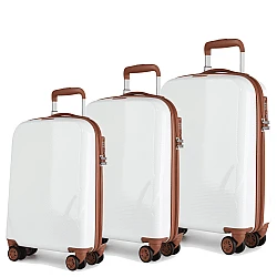 Σετ 3 βαλίτσες Newcom N1488 PC σετ 3 τεμαχίων 56,5x22x 37,5 cm + 68x26,5x46 cm + 78x30,5x 52 cm white